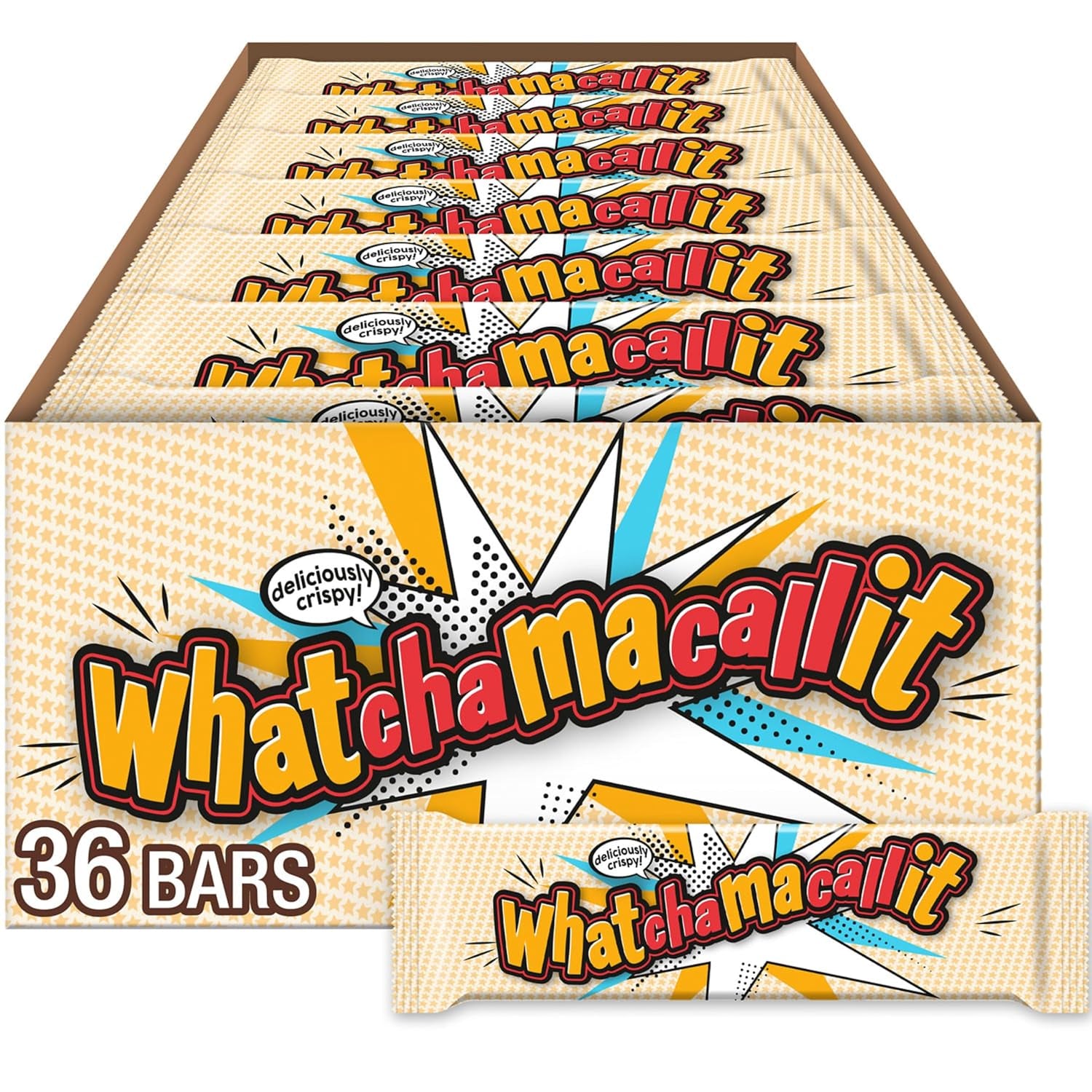 WHATCHAMACALLIT Chocolate Caramel Peanut Crisps Candy Bars, 1.6 Oz, 36 Ct 