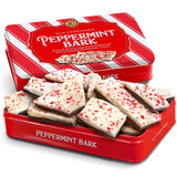 A Gift inside CY Chocolates Peppermint Bark Gift Tin - Handmade Chocolate Peppermint Bark with Dark & White Chocolate, Christmas Peppermint Candy, Gourmet Chocolate Peppermint Gift for Holidays