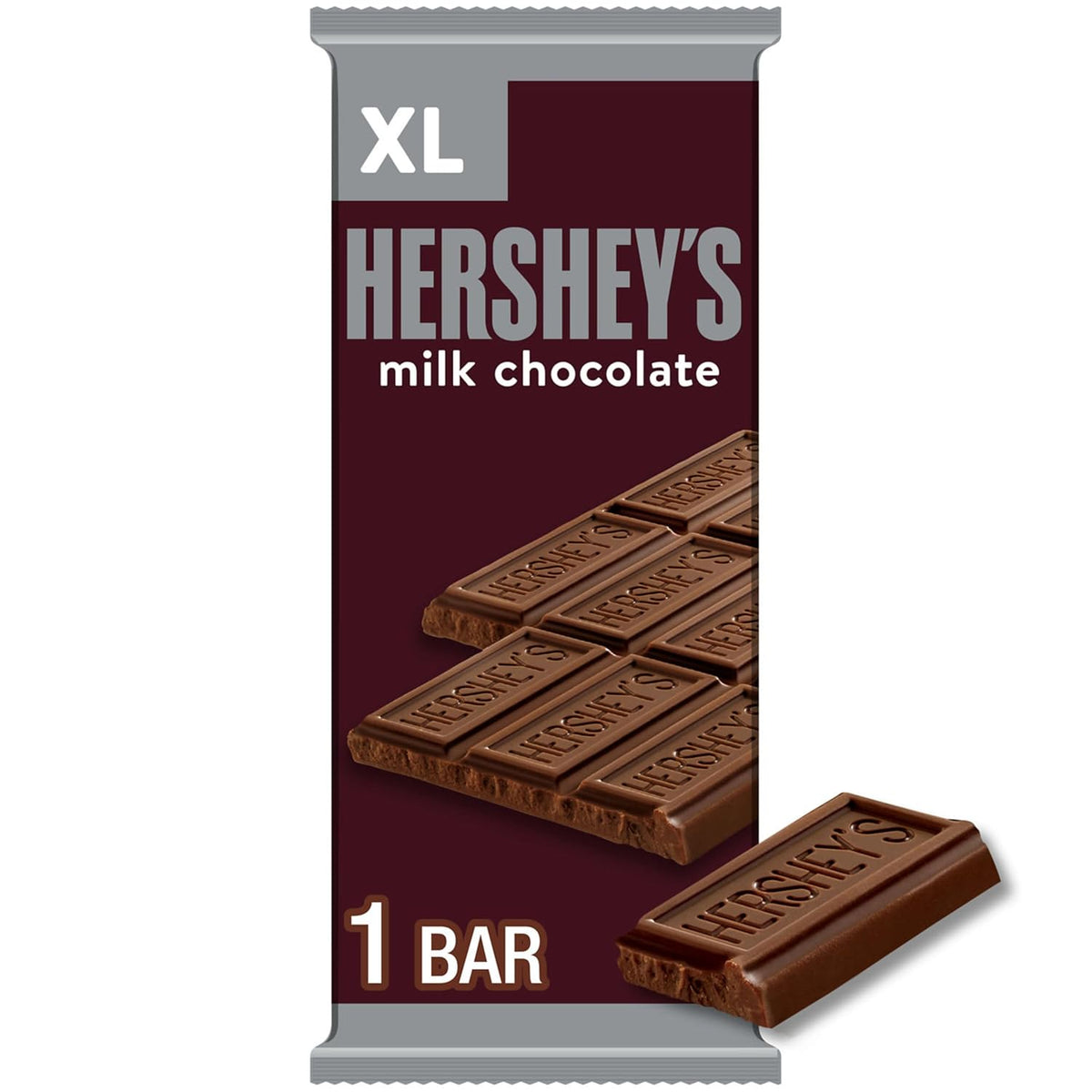 HERSHEY'S Milk Chocolate XL, Candy Bar, 4.4 Oz (16 Pieces)