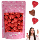 Half Pound Fruidles Valentine's Day Milk Chocolate Hearts, Red Individually Wrapped Foils