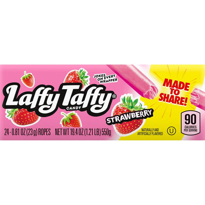 Laffy Taffy Rope Candy, Strawberry Flavor, 0.81 Ounce Ropes (Pack of 24)