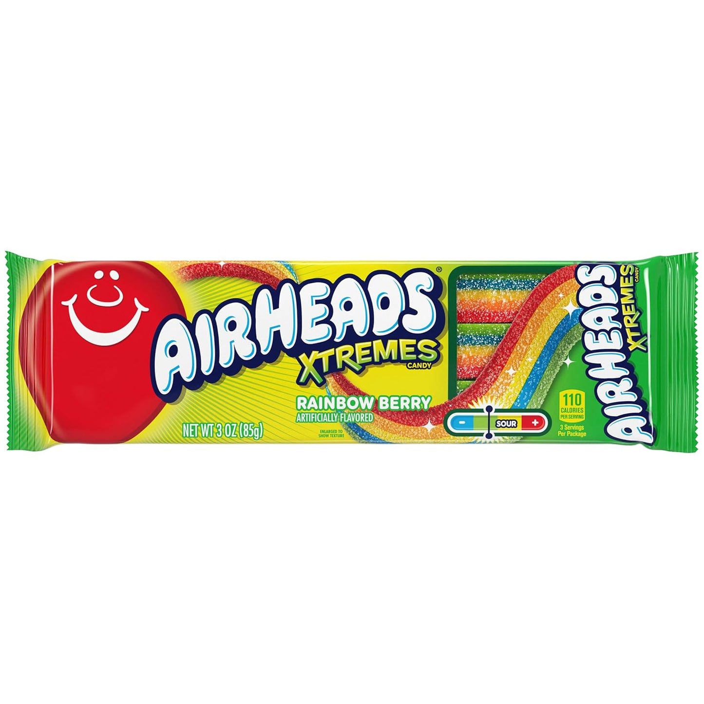 Airheads Xtremes Belts Candy, Chewy Candy Package, Rainbow Berry Fruit Flavor, 3 Ounces (12-Pack)