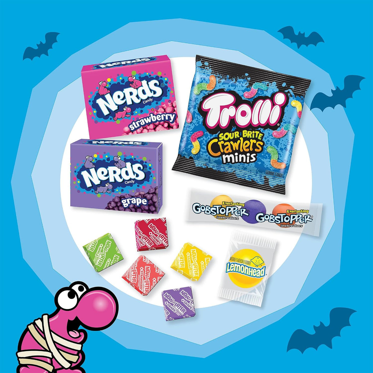 Halloween Candy Classic Fun Trick-Or-Treat Assortment with Nerds, Trolli, Now and Later, Lemonhead, Gobstoppers, 260 Pieces, 69.3 Ounces, Variety Bag, 4.88 Pounds