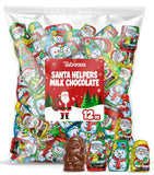 Christmas Candy Milk Chocolate Santa Helpers 12 Oz Bag - Individually Wrapped Holiday Novelty Mini Santas Chocolate Candies Treats for Stocking Stuffers, Bowls, Parties & Gift Bags
