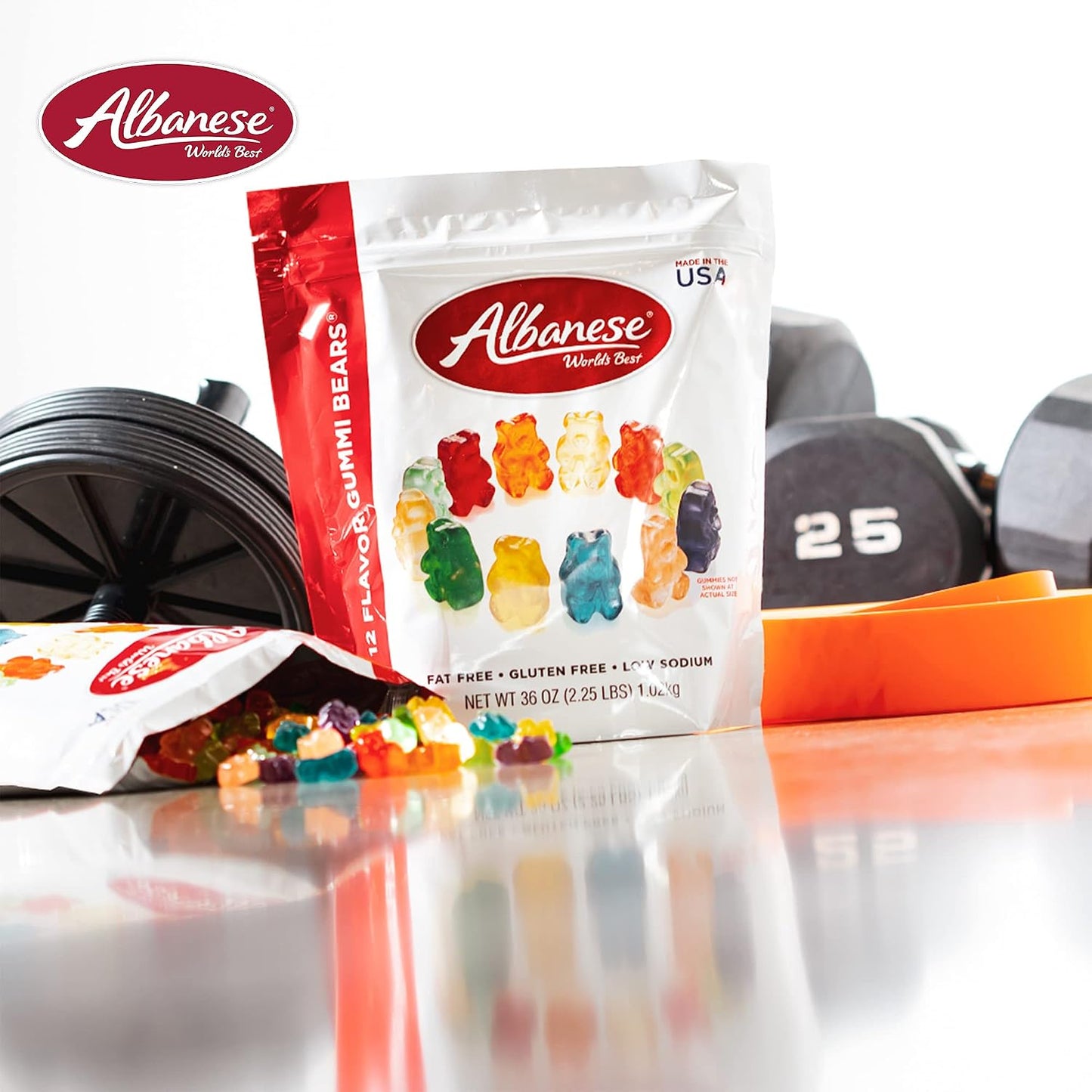 Albanese World's Best 12 Flavor Gummi Bears | 36Oz Bag of Gummy Candy | Cherry, Blue Raspberry, Mango and More
