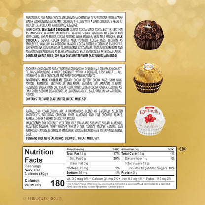 Ferrero Collection, Premium Assorted, Hazelnut, Dark Chocolate and Coconut, 48 Count Premium Treats