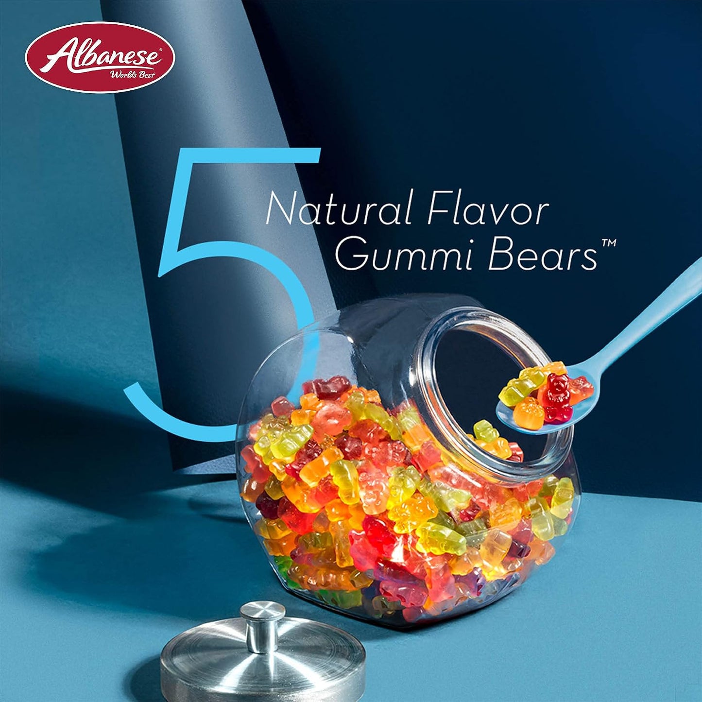 Albanese Candy, Best Natural 5 Flavor Gummi Bears, 5Lbs of Bulk Candy