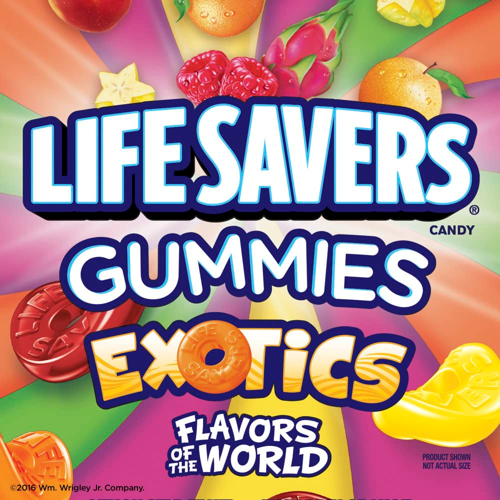 LIFE SAVERS Exotics Gummy Candy Bag, Exotic Fruit Flavored Candy, 7 Oz