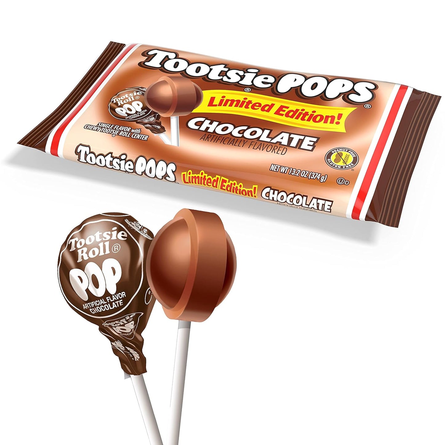 Tootsie Roll Pops Chocolate Flavor Limited Edition, 13.2Oz Bag