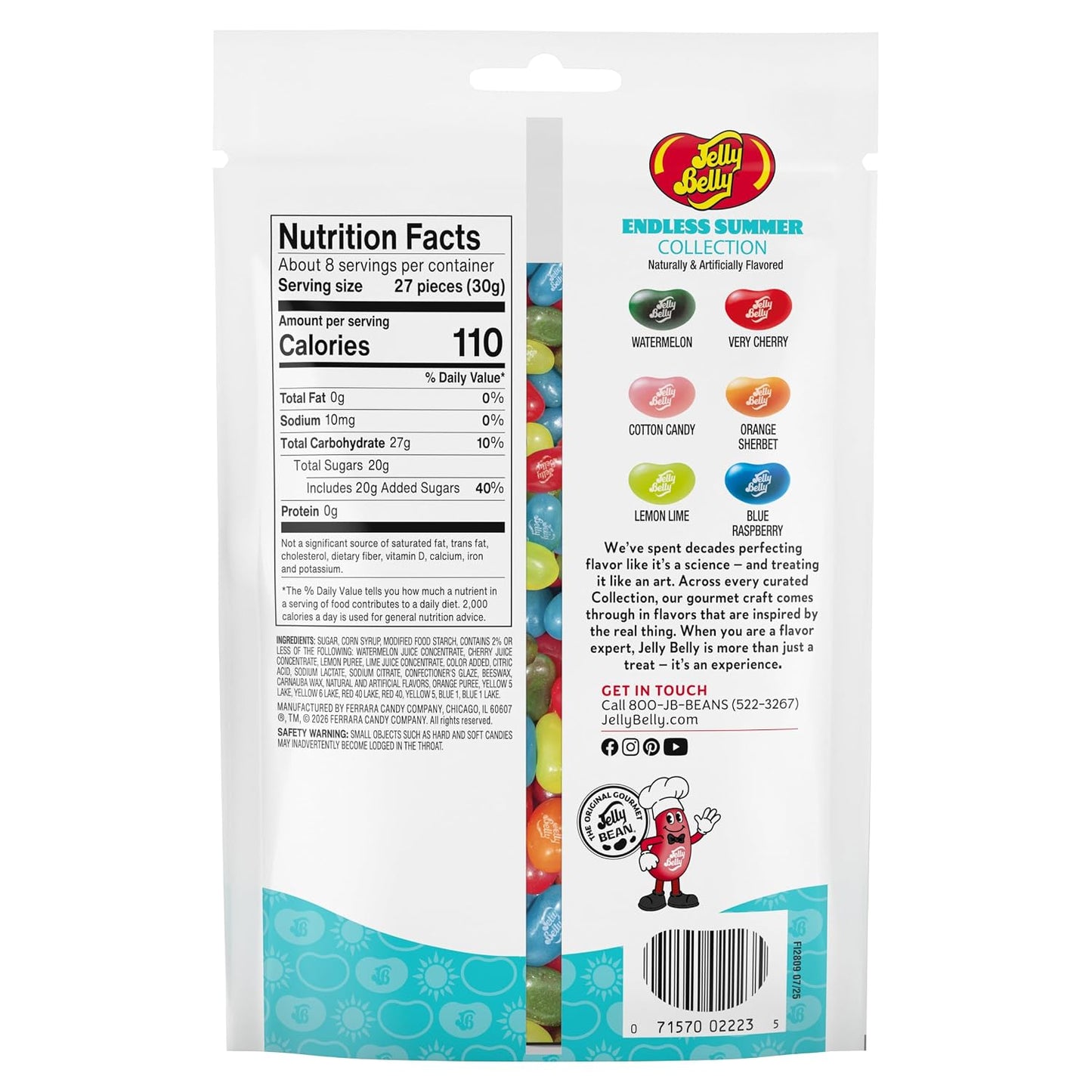 Jelly Belly Endless Summer Jelly Bean Collection - 8 Oz Pouch Bag