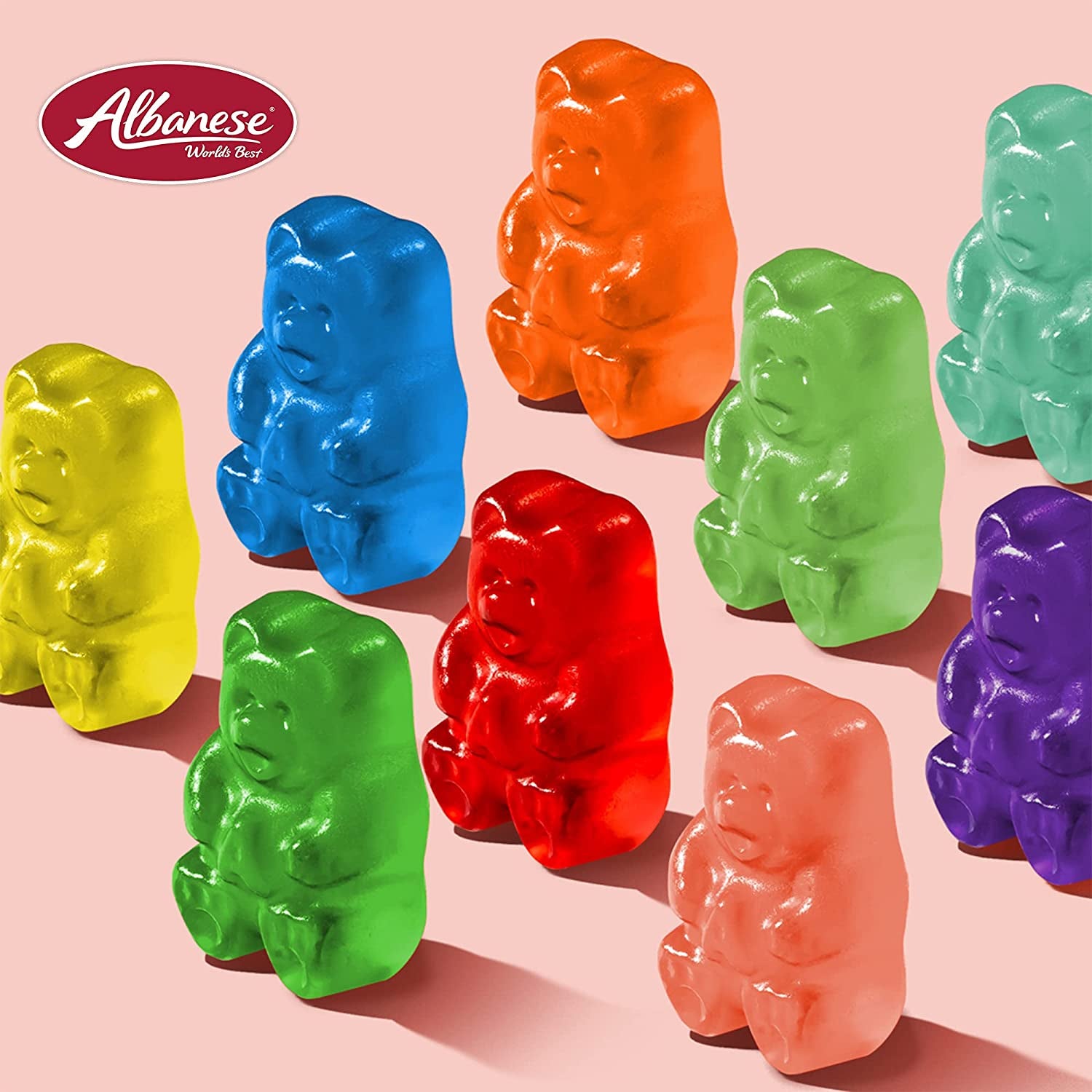 Albanese World's Best 12 Flavor Gummi Bears | 36Oz Bag of Gummy Candy | Cherry, Blue Raspberry, Mango and More