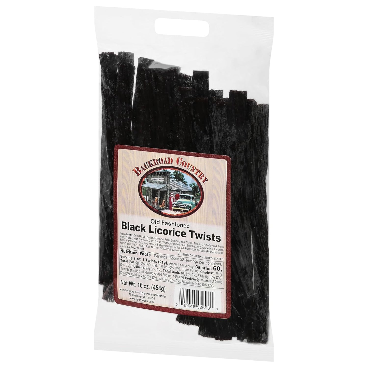 Backroad Country Old Fashioned Classic Black Licorice Twists - 16 OZ (Pack of 1)