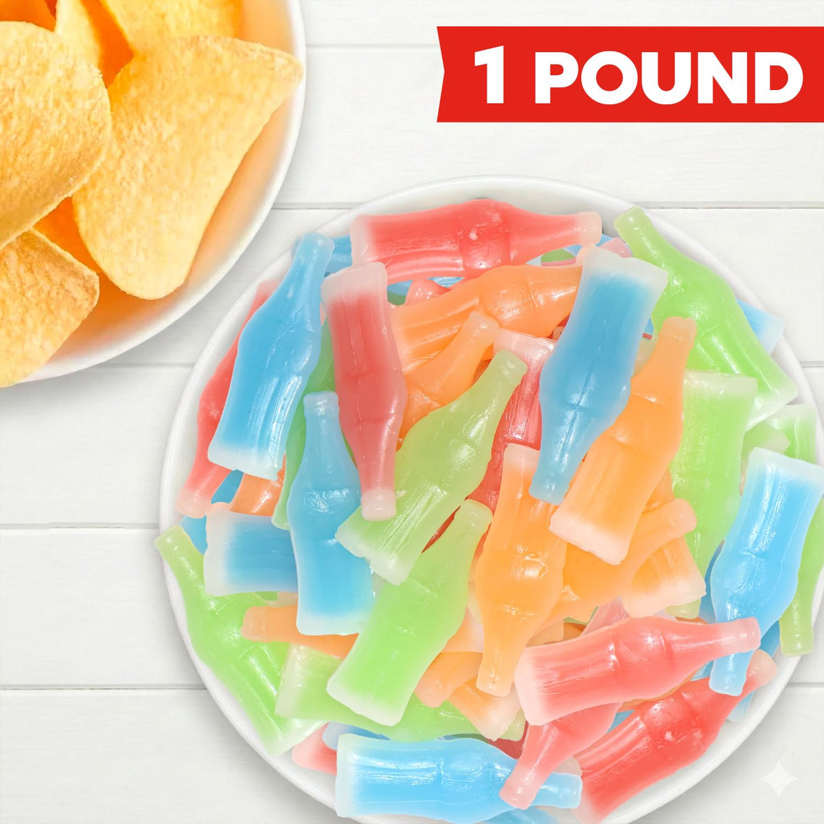 Wax Bottles Candy 1 Lb Bulk Bag - Classic Wax Soda Bottles with Sweet Juice Center