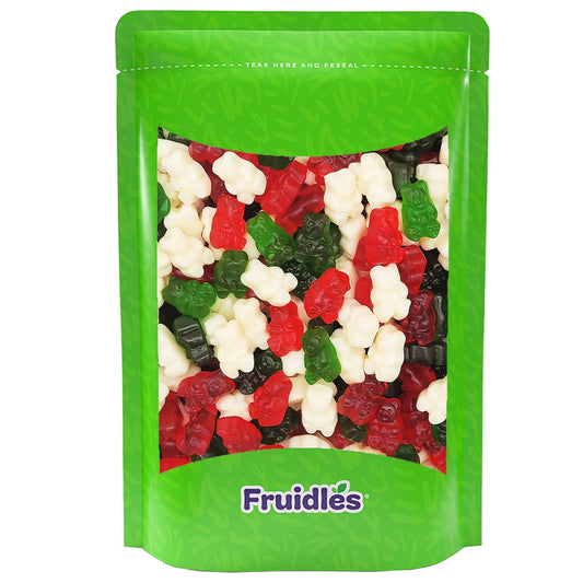 Fruidles Christmas Gummi Bears Candy, Red, White, and Green Delicious Gummies, Fun and Festive Holiday Snacking (Half-Pound)