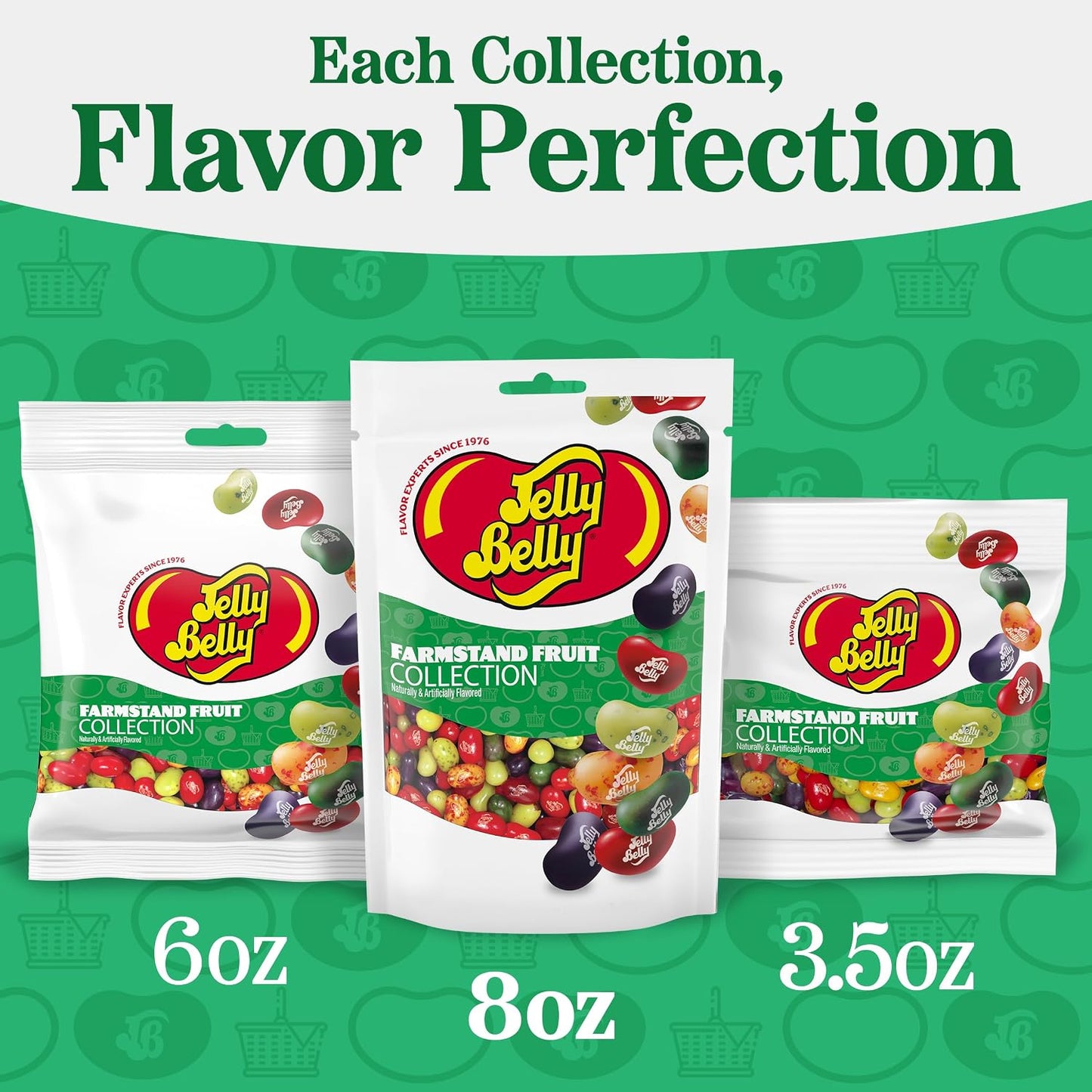 Jelly Belly Farmstand Fruit Jelly Bean Collection - 8 Oz Pouch Bag