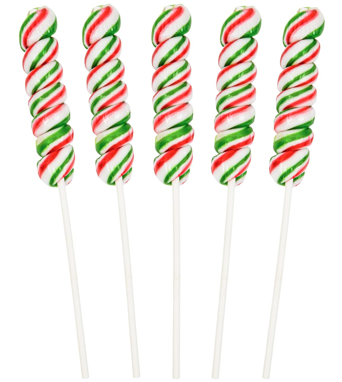 Holiday Twist Lollipops (12 Count) – Red, White & Green, Individually Wrapped, Gluten-Free, Vegan, Dairy-Free Christmas Candy