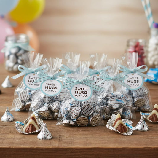 Hershey Hugs Bulk Candy 200 Pieces - Bulk Kisses Hugs Candy Individually Wrapped in Silver Foils - 2 Pounds
