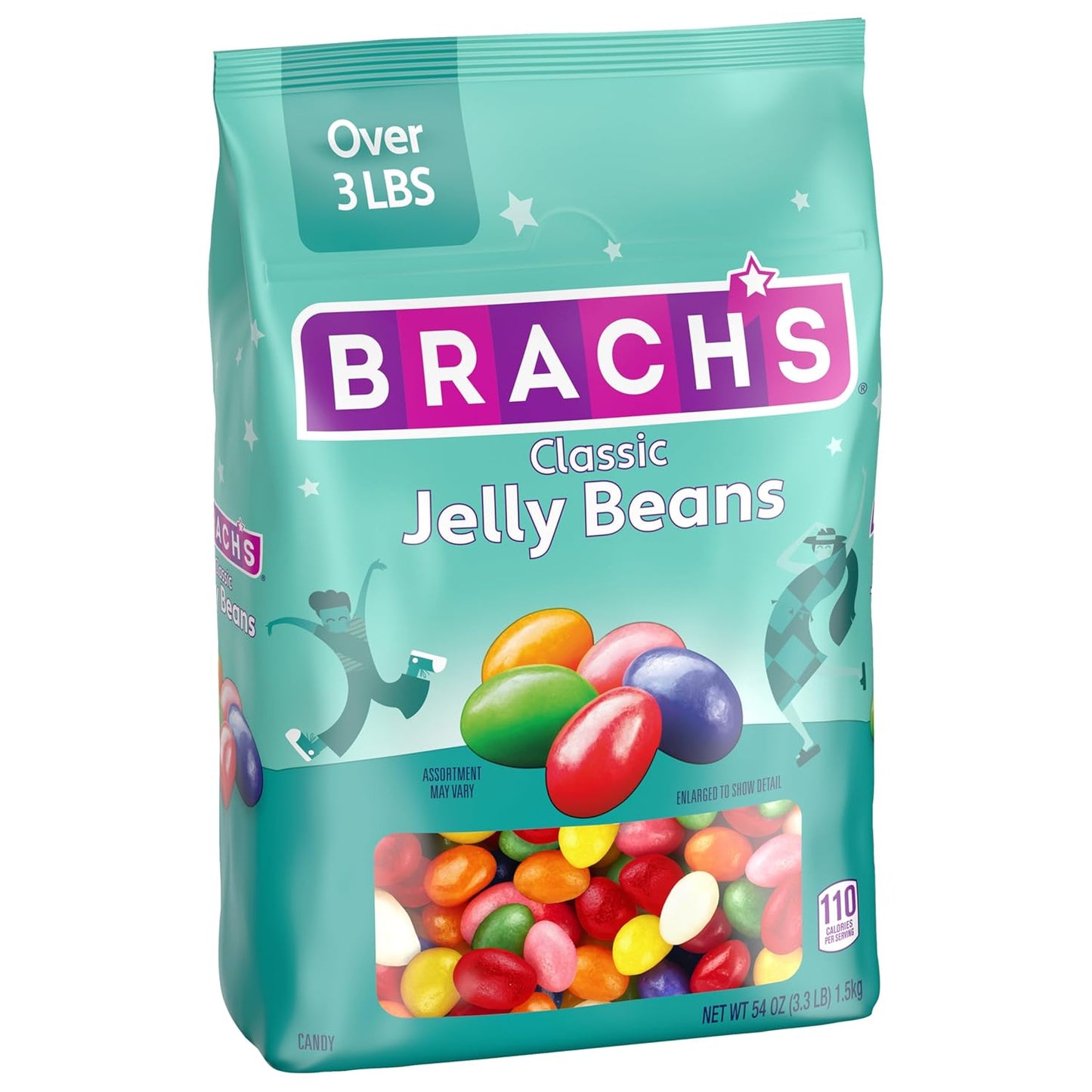 Brach's Classic Jelly Beans, Assorted Fruit Flavors, 54 Oz, 2 Ct | Pineapple, Lemon, Lime, Orange, Strawberry, Cherry, Grape