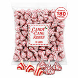 Candy Cane Kisses Peppermint Candy 2 LB Bag, Approx. 180 Individually Wrapped Pieces