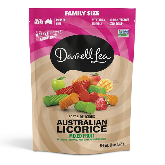 Darrell Lea Family Size Soft Australian Licorice, Made in Australia (Mixed Fruit, 20 Ounce)