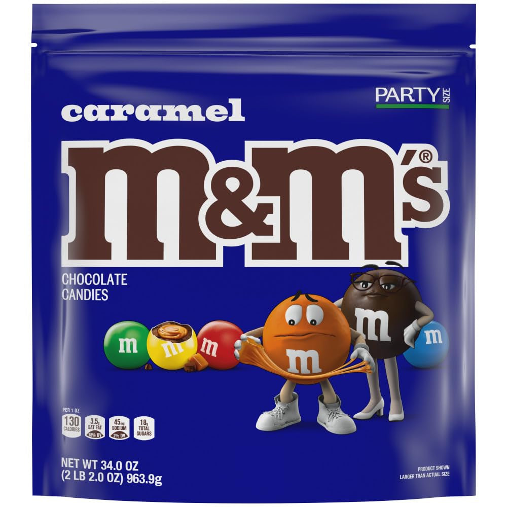 Caramel Milk Chocolate Candy Bulk Pack, Party Size, 34 Oz Resealable Bag for Parties, Baking and Sharing