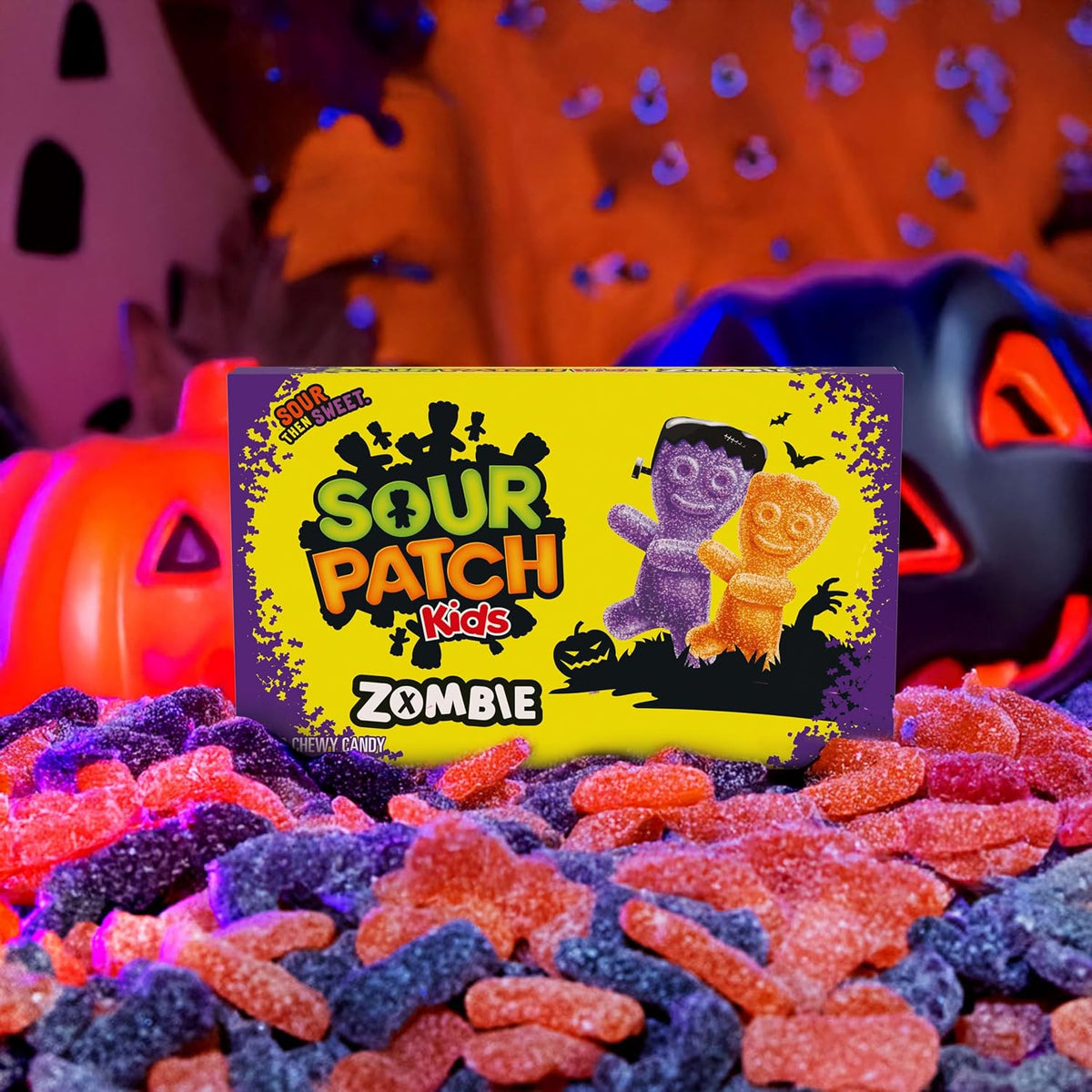 SOUR PATCH KIDS Zombie Soft & Chewy Gummy Halloween Candy, 12 Boxes