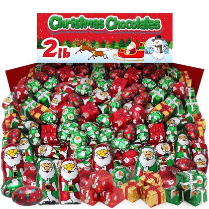 Christmas Chocolate Mix 2 Lb Bulk Candy, Individually Wrapped Assorted