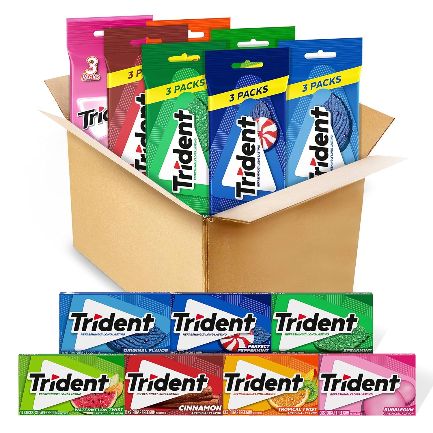 Trident Sugar-Free Gum Variety Pack – 21 Packs, 294 Pieces