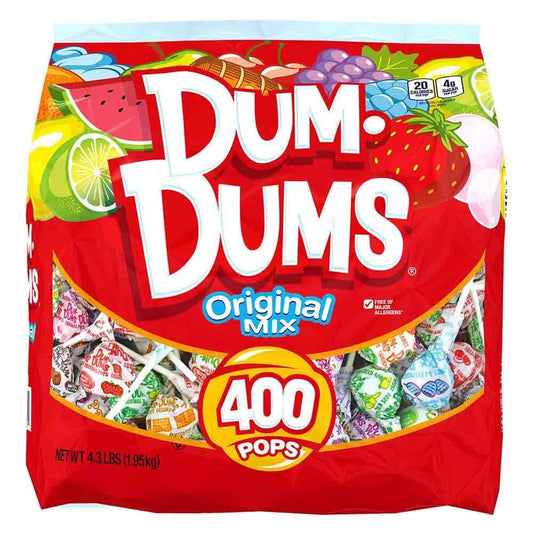 Dum Dums Original Mix 400 Ct. Bag - All-Time Classic Flavors Individually Wrapped Lollipops