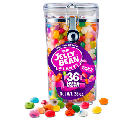 The Jelly Bean Planet, Gourmet Jelly Beans Bulk 25 Oz Jar - 36 Natural Fruit Flavors