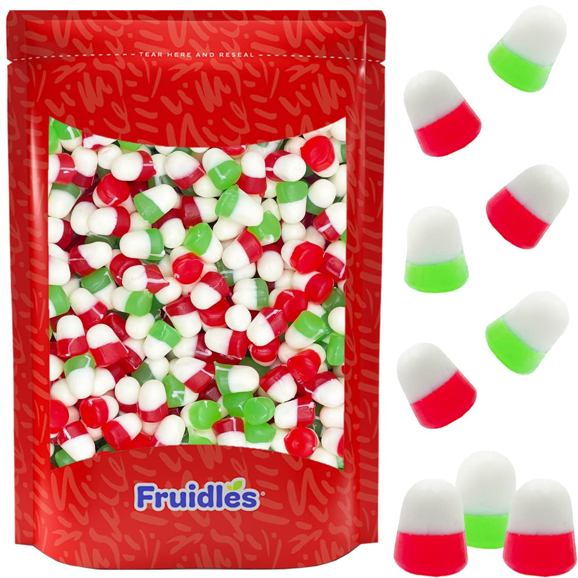 Fruidles Christmas Juju Jelly Drops, Delicious Gummy Candy, Gluten-Free, Fun and Festive Holiday Snacking (1 Pound)
