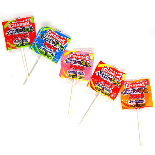 Tootsie Roll Charms Sweet 'N Sour Pops, 48 Count