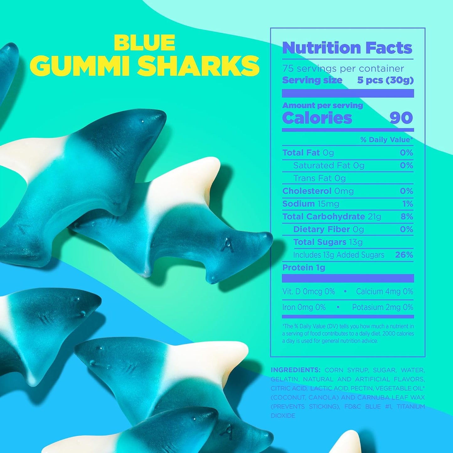 Albanese Candy, Best Blue Gummi Sharks, 5Lbs of Candy 