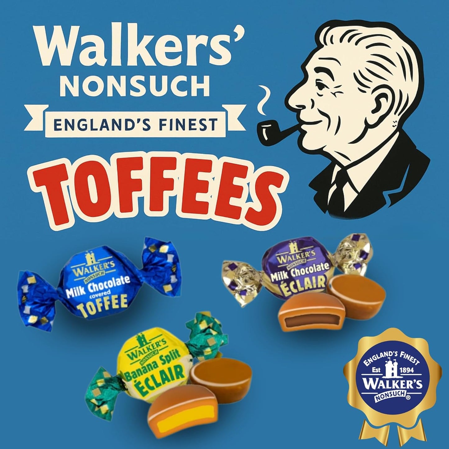 Walkers' Nonsuch English Creamy Toffees with Whole Milk & Butter 5.29 Oz (150G)