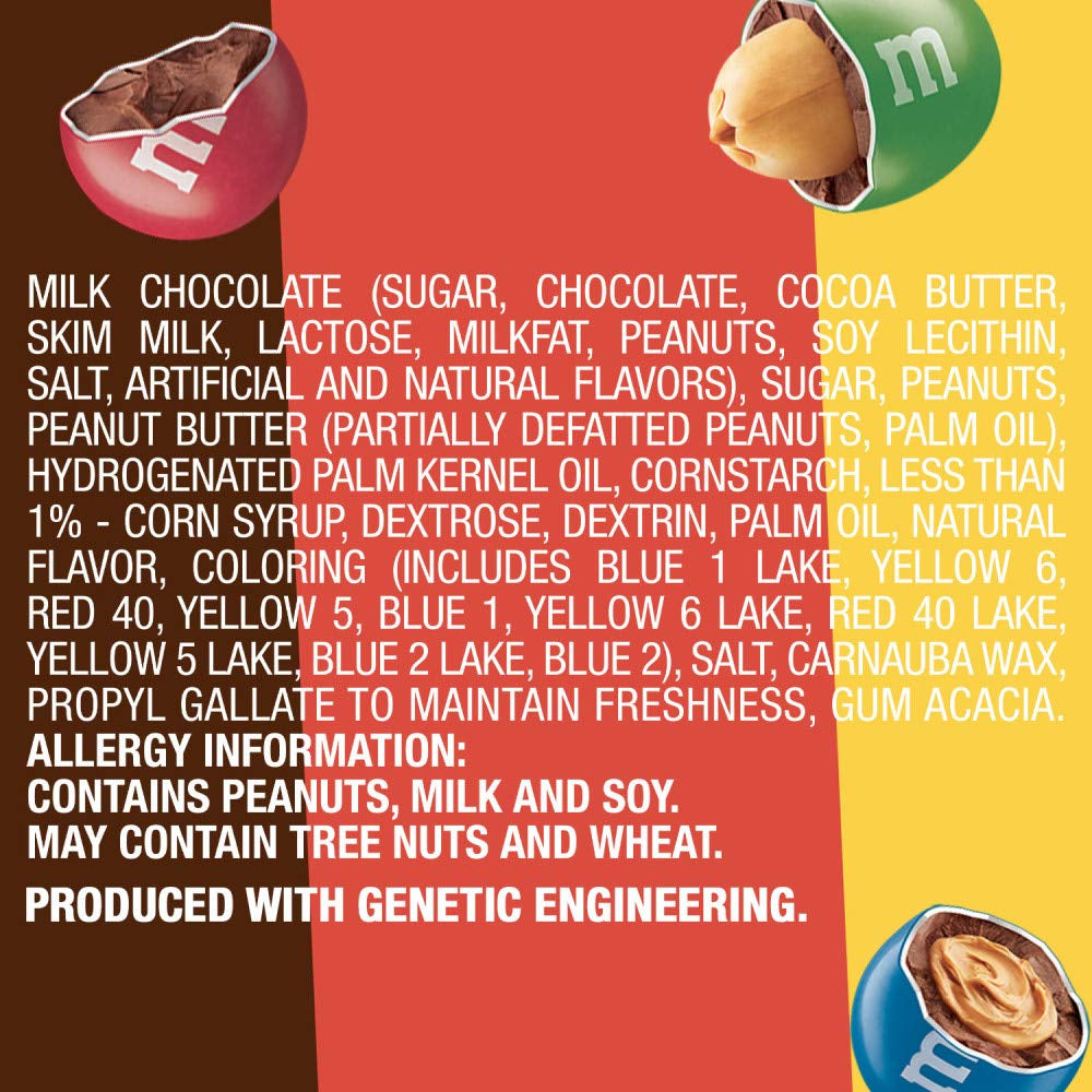 M&M'S Milk Chocolate Candy Variety Pack, Bulk Candy Individually Wrapped 18, Full Size 2.5 Oz Bags