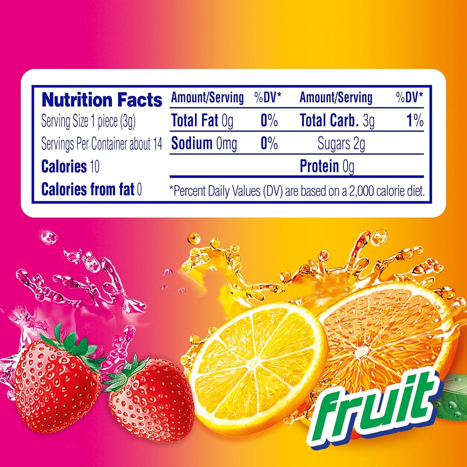 Mentos Chewy Mint Candy Roll, Fruit, 14 Pieces per Roll, 15 Count Pack