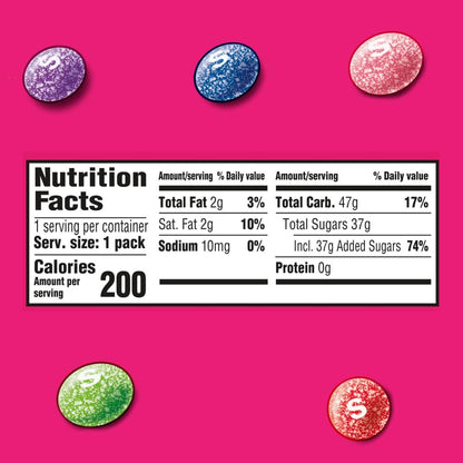 SKITTLES SOURS Wild Berry Sour Candy Bag, 1.8-Oz, Candy Bulk - 24 Count