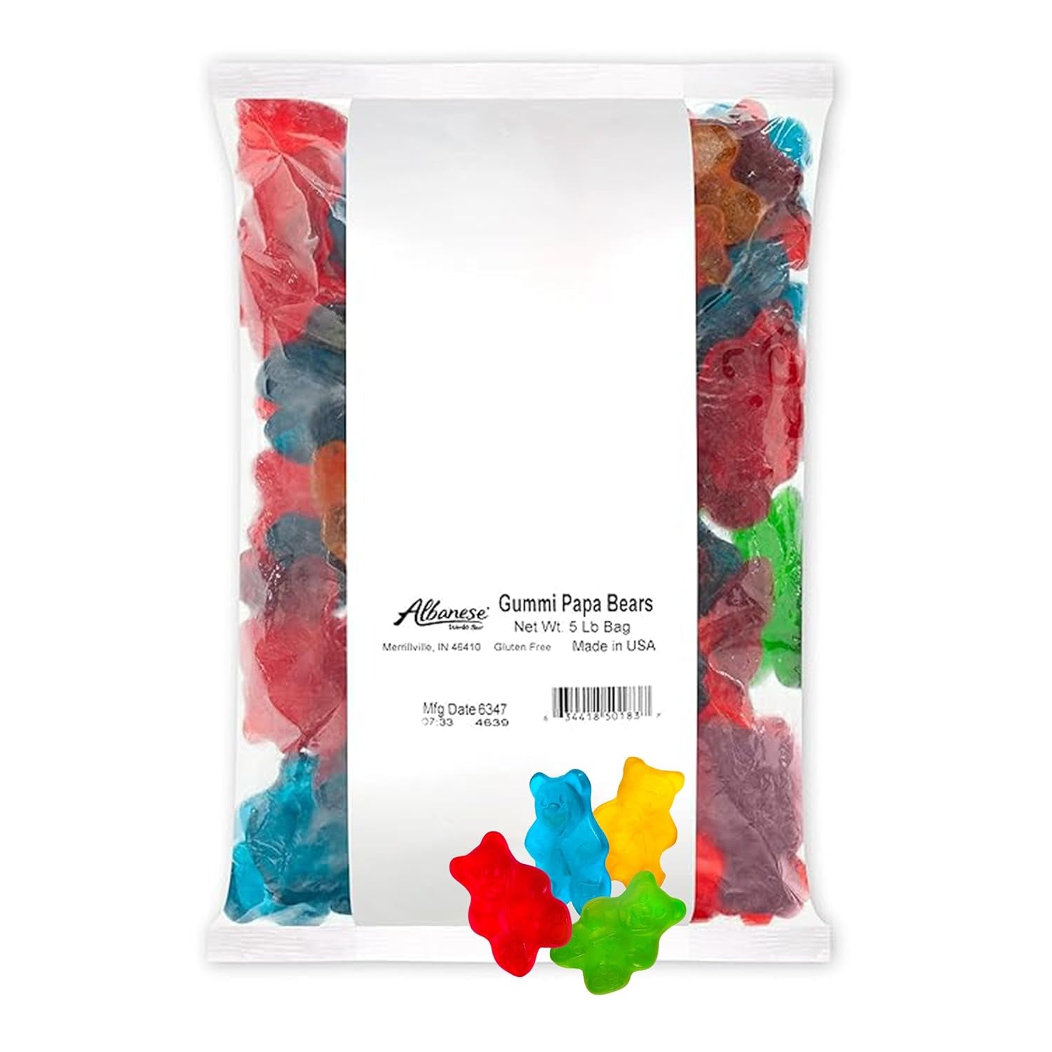 Albanese Candy, Large Gummi Papa Bears, 5Lbs of Fruit Bulk Candy 