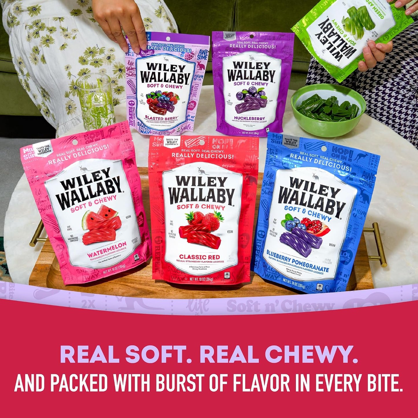 Wiley Wallaby Fruit Flavors Licorice Candy Variety, 10Oz, 6Pk