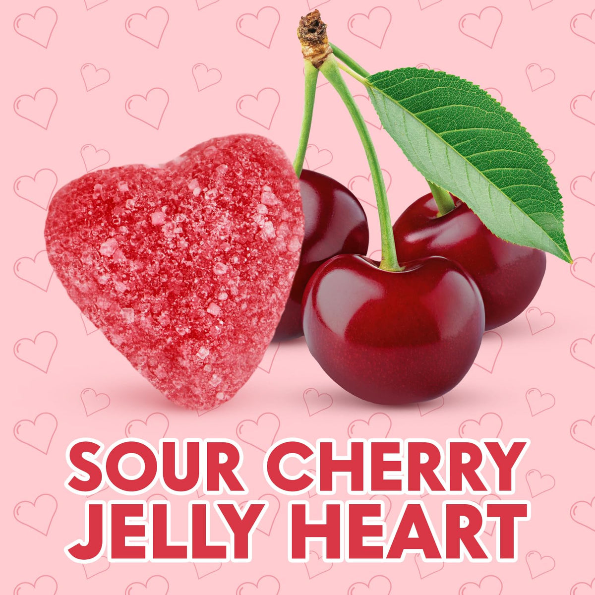 Mother'S Day Sour Cherry Jelly Hearts Candy, Bulk, 1 Lb