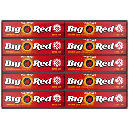 WRIGLEY'S BIG RED Cinnamon Chewing Gum Bulk Pack, 5 Sticks, 40 Count