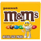 M&M'S Peanut Chocolate Candy, Full Size Candy 1.74 Oz Bag, Bulk Pack of 48