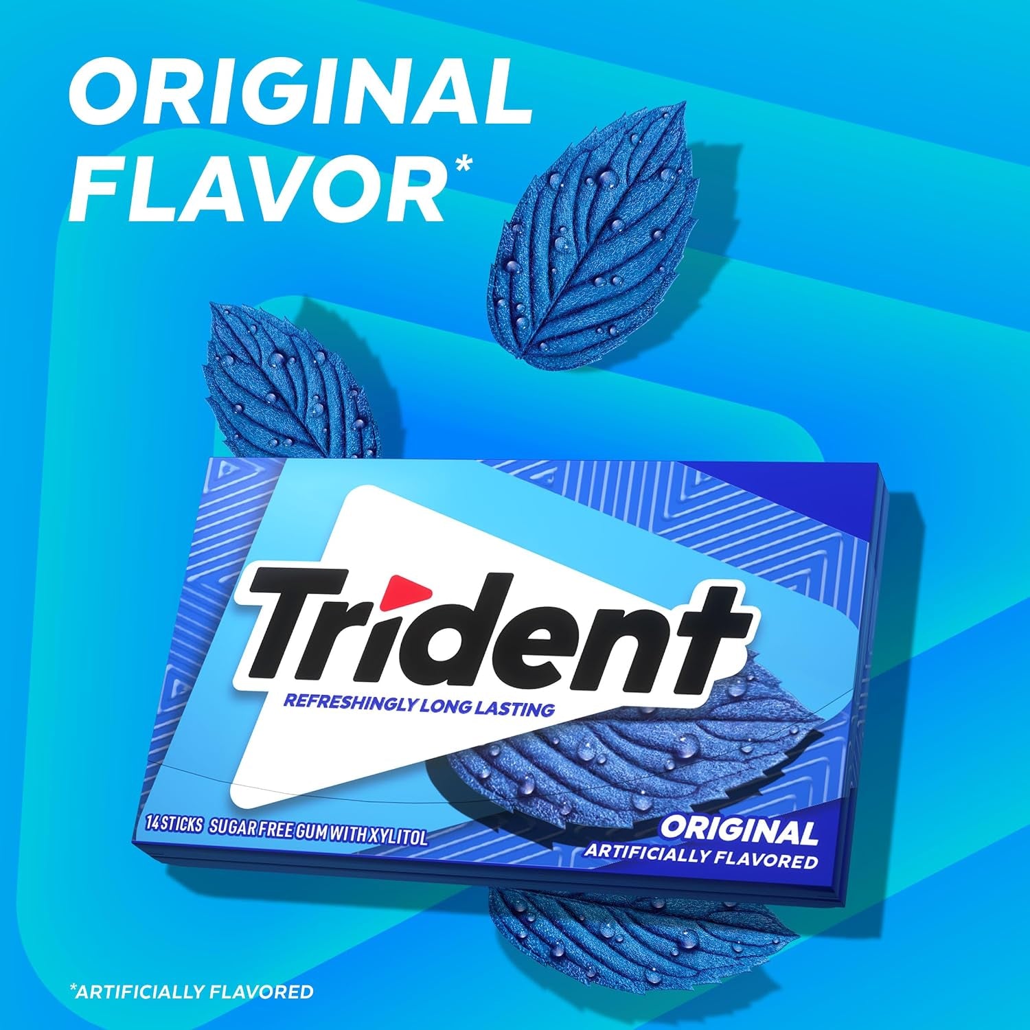 Trident Flavor Sugar Free Gum Packs of 14 Pieces Total Pieces, Original, 168 Count, (Pack of 12)