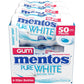 Mentos Pure White Sugar Free Gum, Sweet Mint, 50 Piece Bottle (6 Pack)