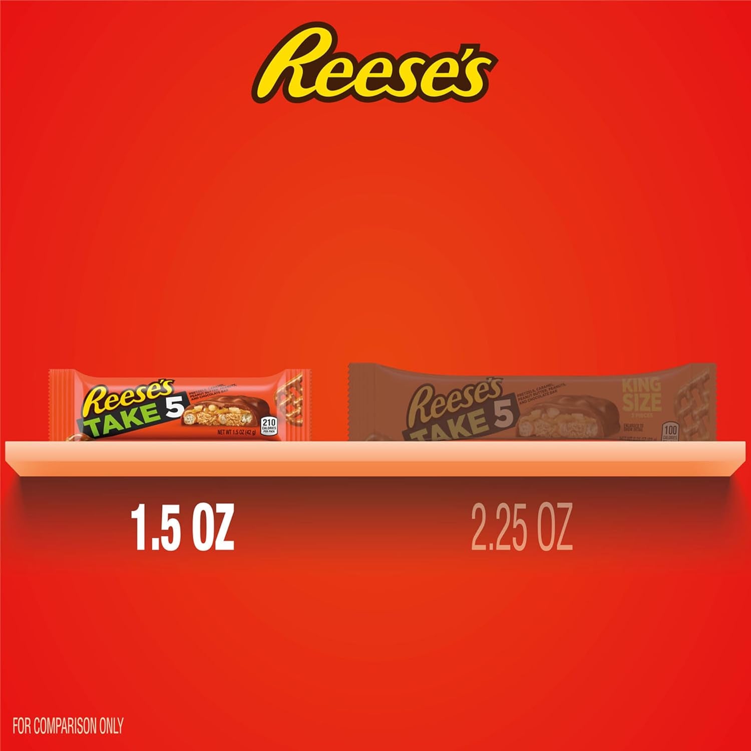 REESE'S TAKE 5 Pretzel, Peanut Butter & Chocolate Candy Bars, 18 Ct
