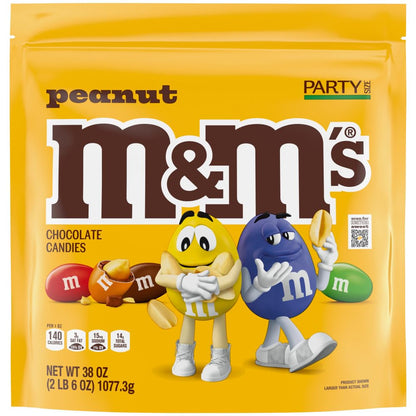 Peanut Milk Chocolate Candy Resealable Bulk Pack, Party Size, 38 Oz Bag, for Sharing, Baking and Snacking
