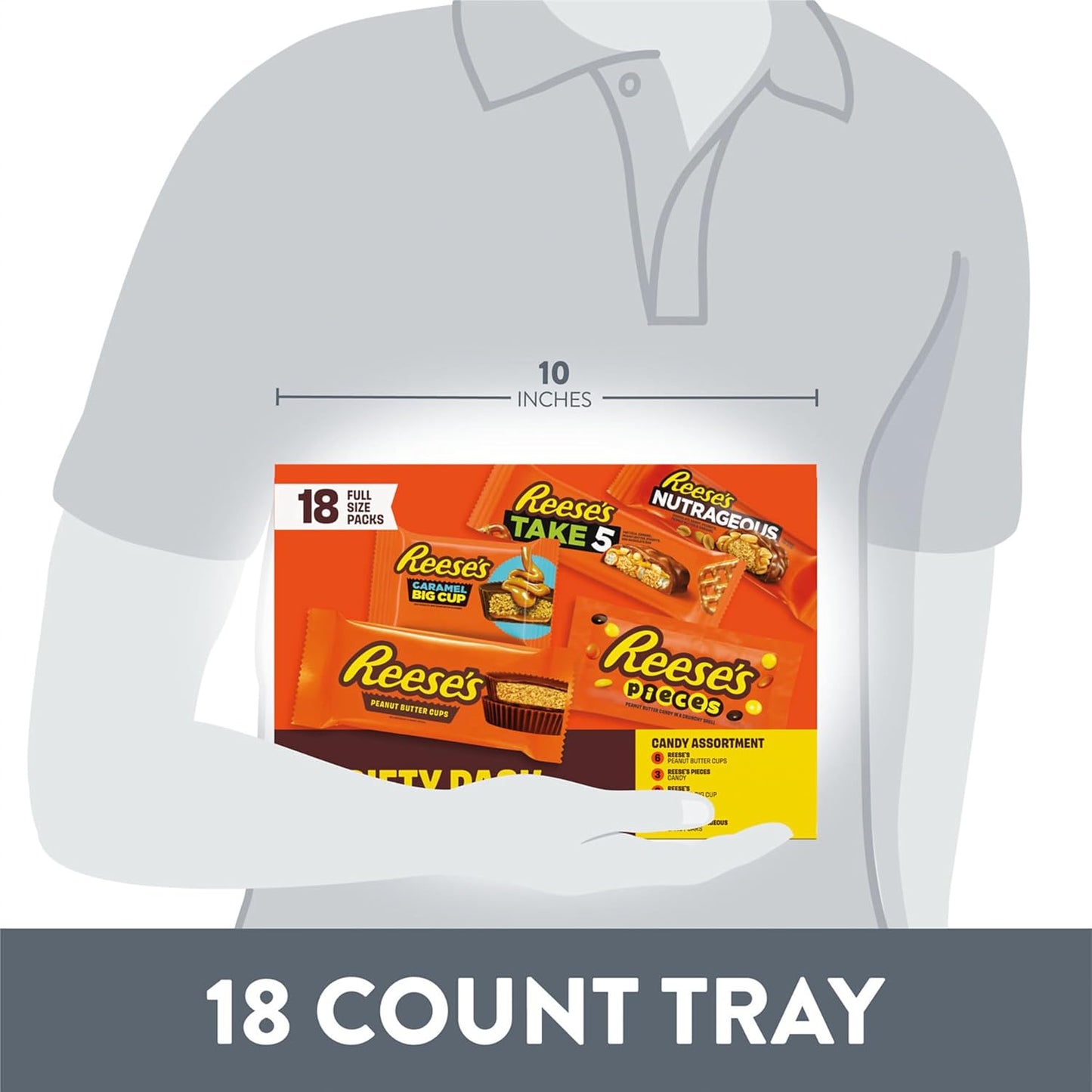 REESE'S Assorted Peanut Butter Candy Variety Pack, 27.2 Oz, 18 Ct