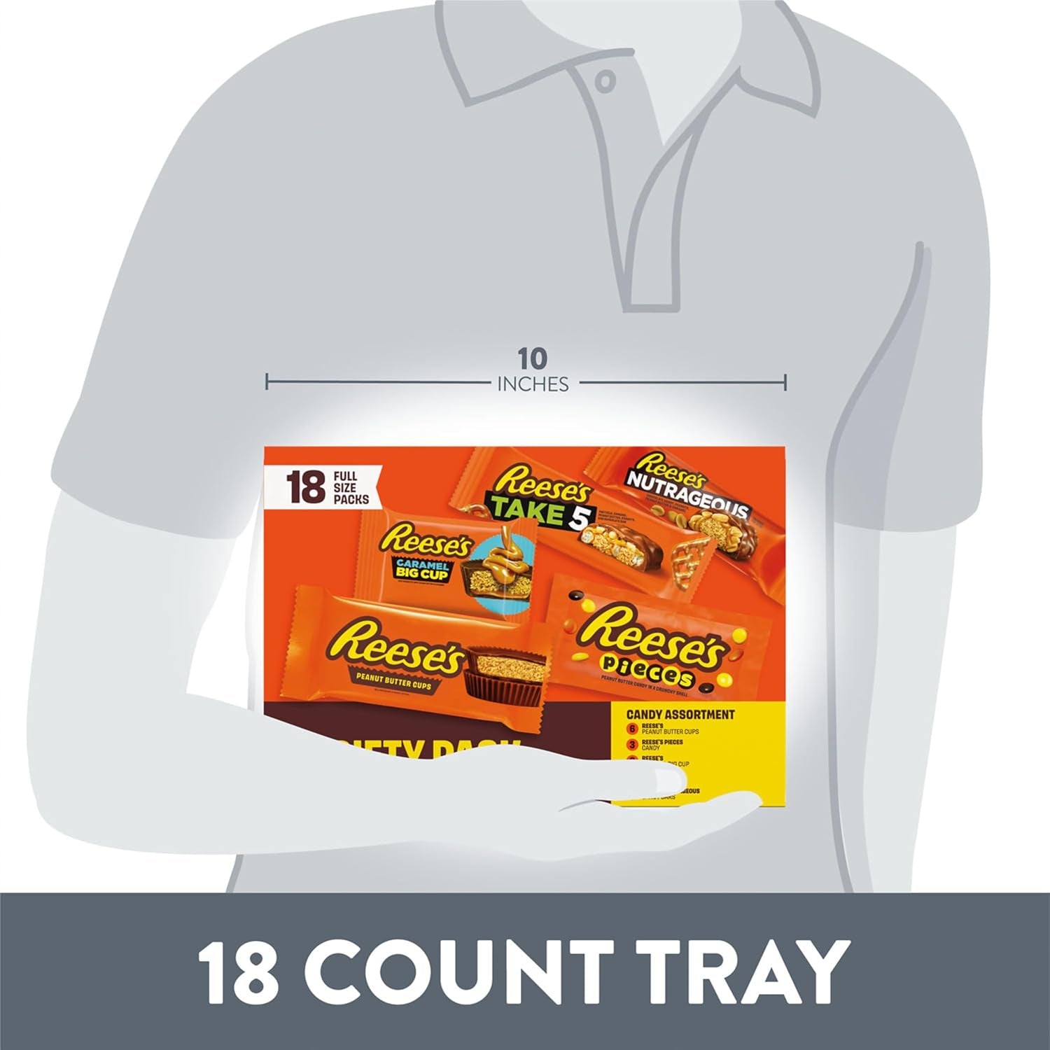 REESE'S Assorted Peanut Butter Candy Variety Pack, 27.2 Oz, 18 Ct