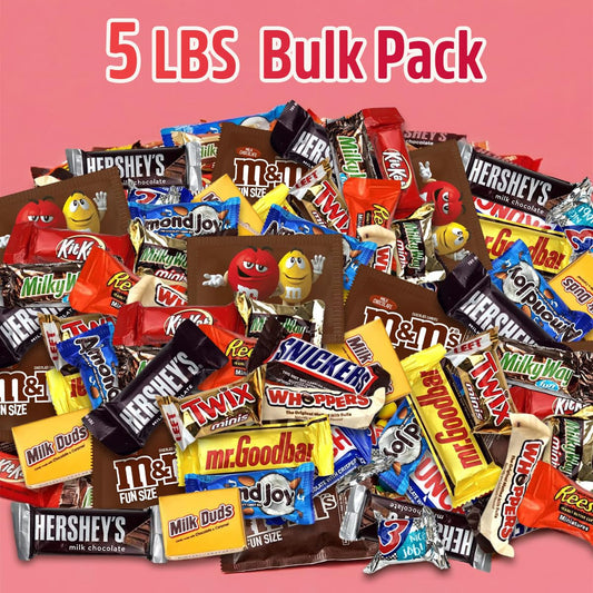 Chocolate Assorted Candy Variety Pack - 5 Lb Bulk - Individually Wrapped Mixed Candy Bag