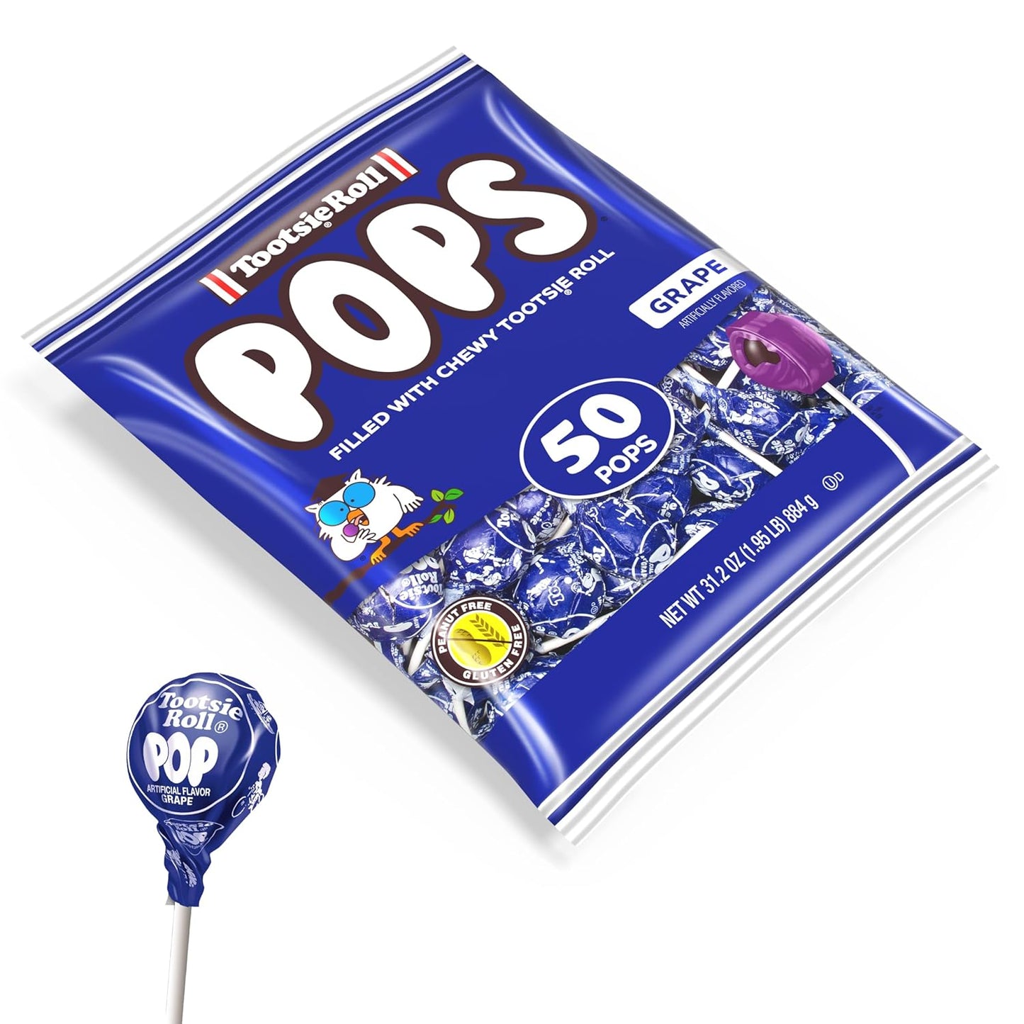 Tootsie Pops Grape Flavored Lollipops, 50 Count, 1.95Lb (Pack of 1)